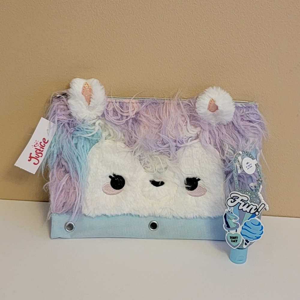 Justice Llama Pencil Case & Hand Sanitizer